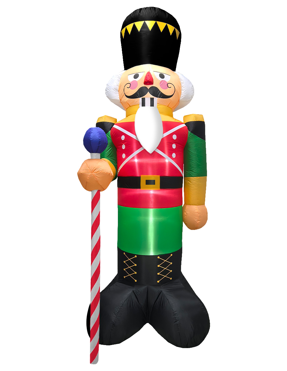 Inflable De Navidad Cascanueces Nutcraker Mega Gigante De 3m De Alto Con Luces Led Artego