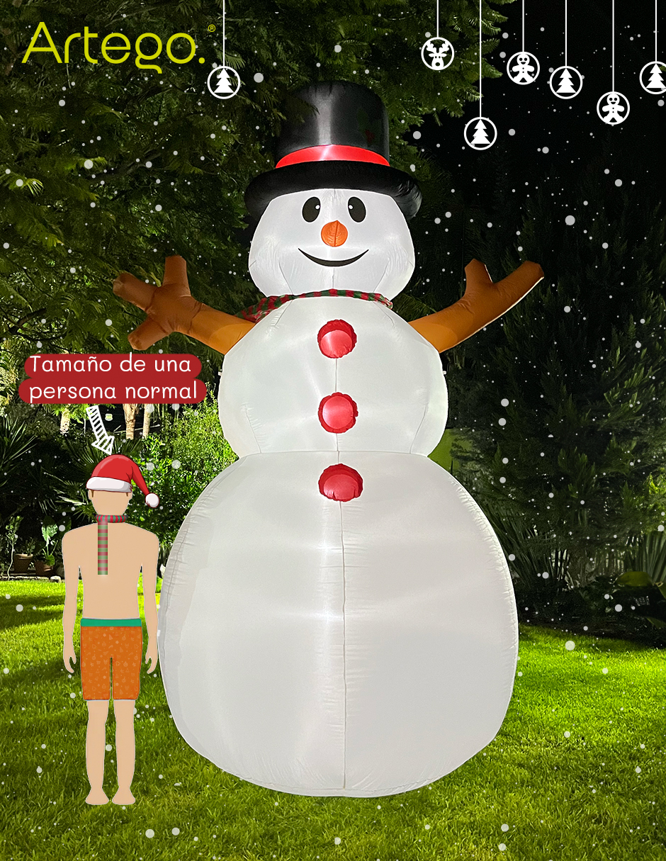 Foto 6 pulgar | Inflable De Navidad Mono De Nieve Snowman Mega Gigante 4m De Alto Con Luces Led Artego