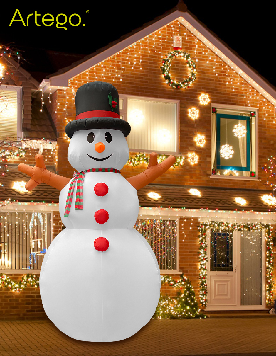 Foto 7 pulgar | Inflable De Navidad Mono De Nieve Snowman Mega Gigante 4m De Alto Con Luces Led Artego