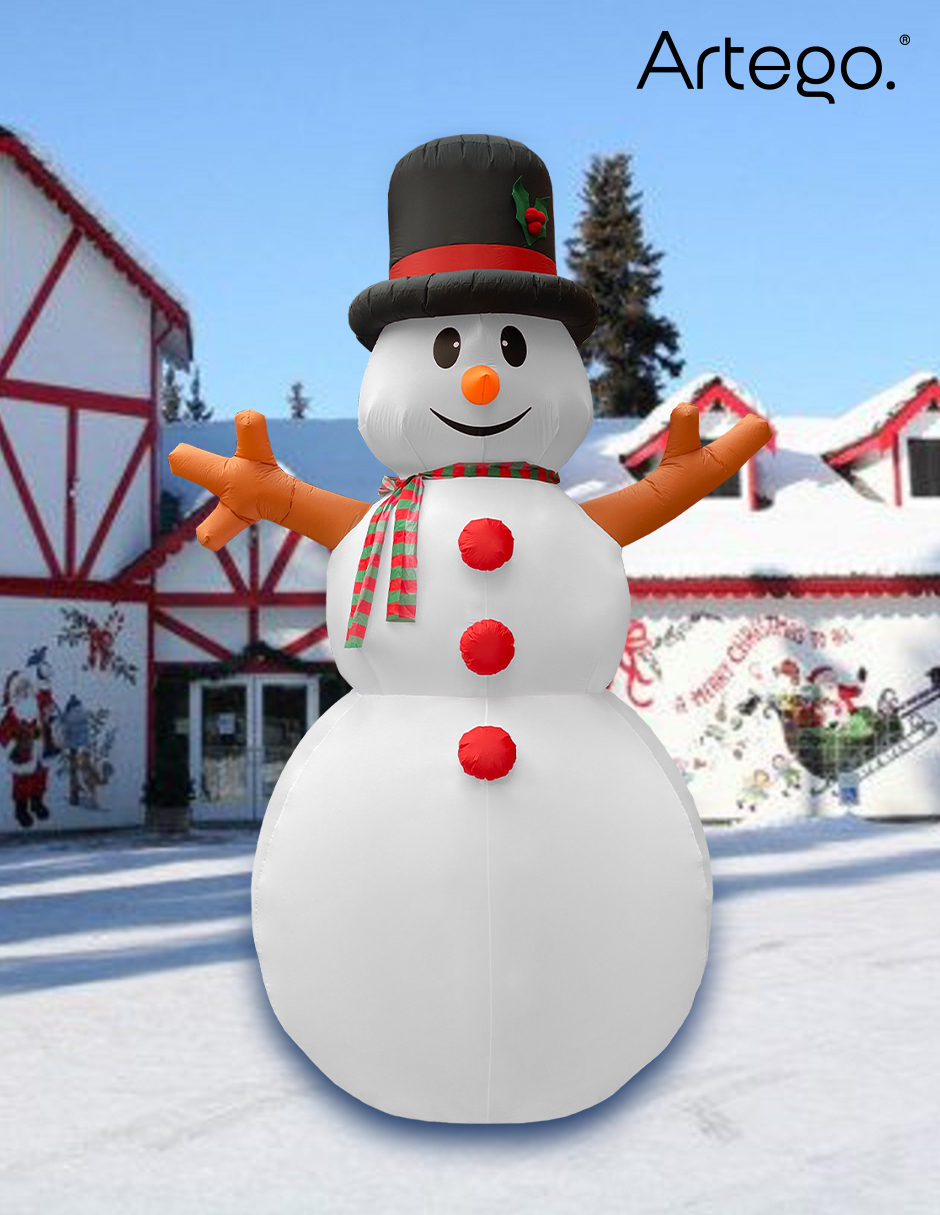 Foto 8 pulgar | Inflable De Navidad Mono De Nieve Snowman Mega Gigante 4m De Alto Con Luces Led Artego