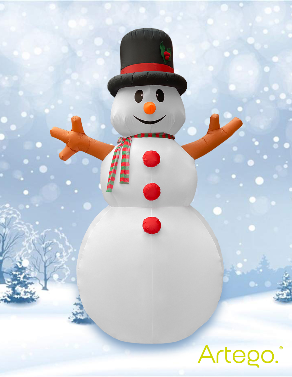 Foto 8 | Inflable De Navidad Mono De Nieve Snowman Mega Gigante 4m De Alto Con Luces Led Artego