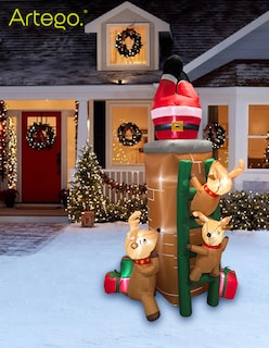 Foto 5 | Inflable De Árbol De Navidad Chimenea Con Santa, Renos Y Regalos * Con Rotación * Y Luces Led 2.25m De Alto Artego