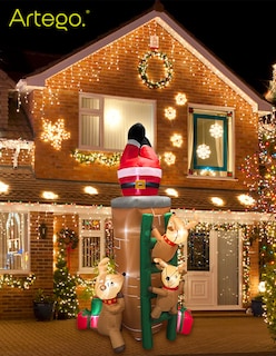 Foto 7 | Inflable De Árbol De Navidad Chimenea Con Santa, Renos Y Regalos * Con Rotación * Y Luces Led 2.25m De Alto Artego
