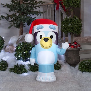 Foto 2 | Bluey Christmas Inflable Con Gorro De Papá Noel, 105 Cm De Alto Y Luz - Venta Internacional.
