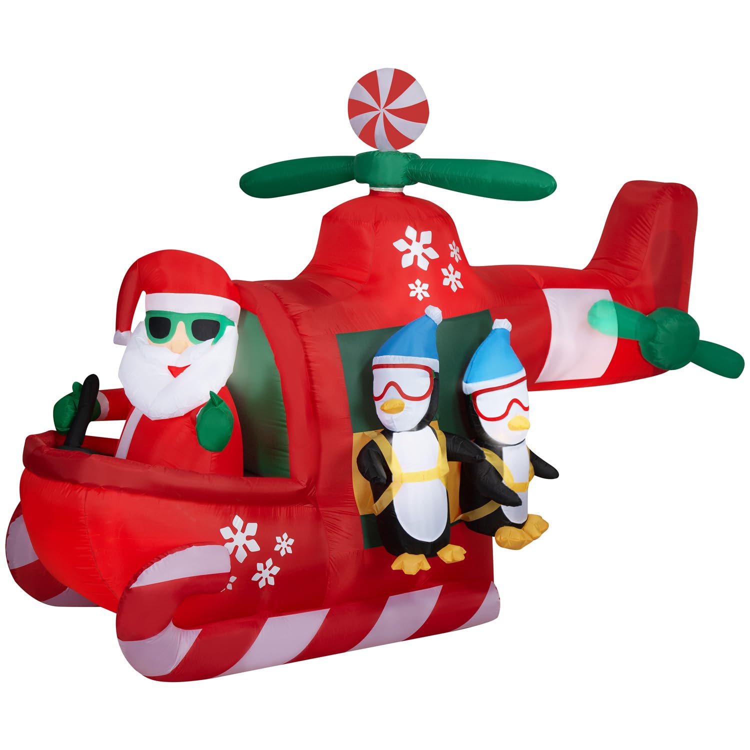 Foto 2 pulgar | Helicóptero Inflable Navideño Gemmy Santa Con Pingüinos De 2 M - Venta Internacional.