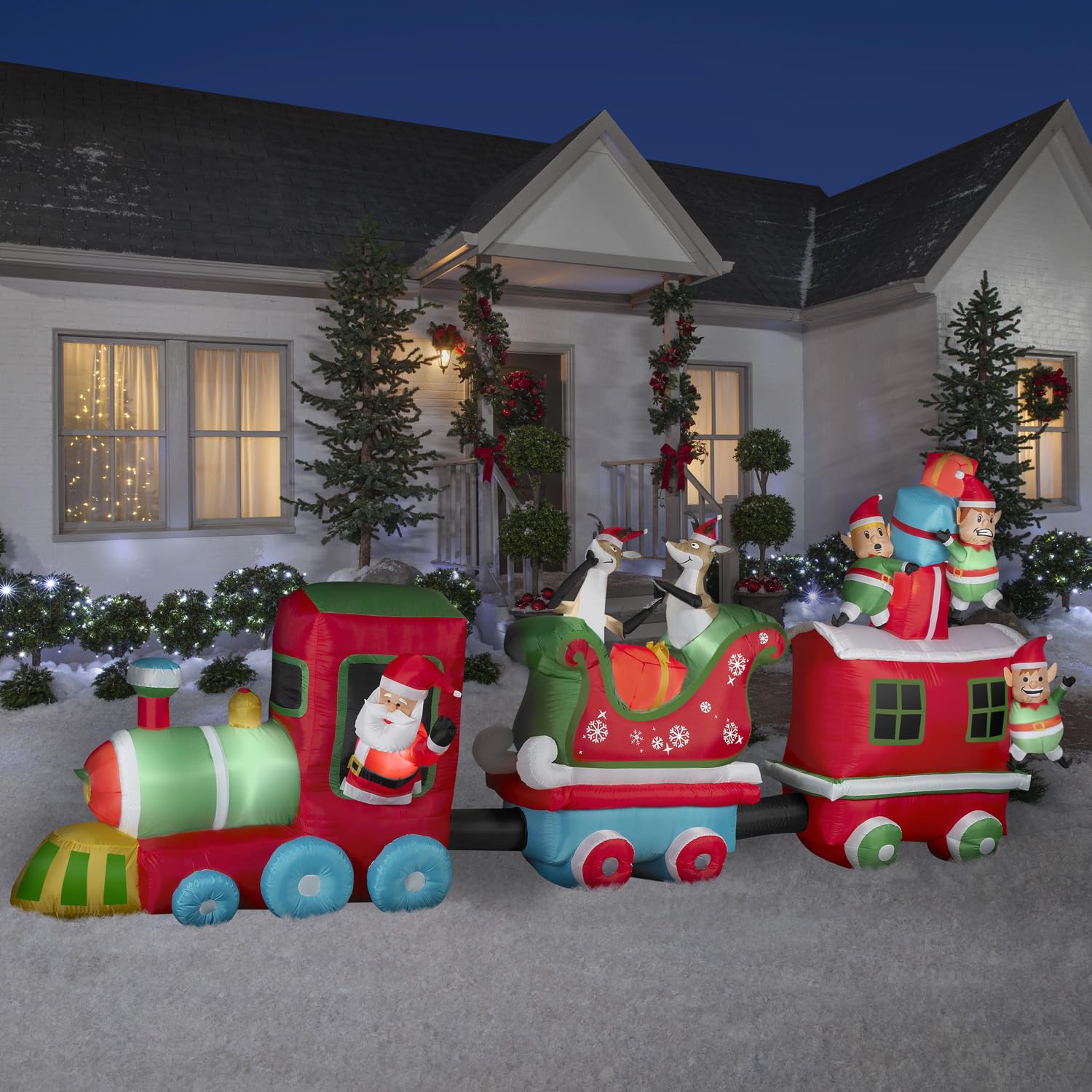 Foto 3 pulgar | Tren Inflable Navideño Gemmy Colossal De 2 M De Altura Con Led - Venta Internacional.