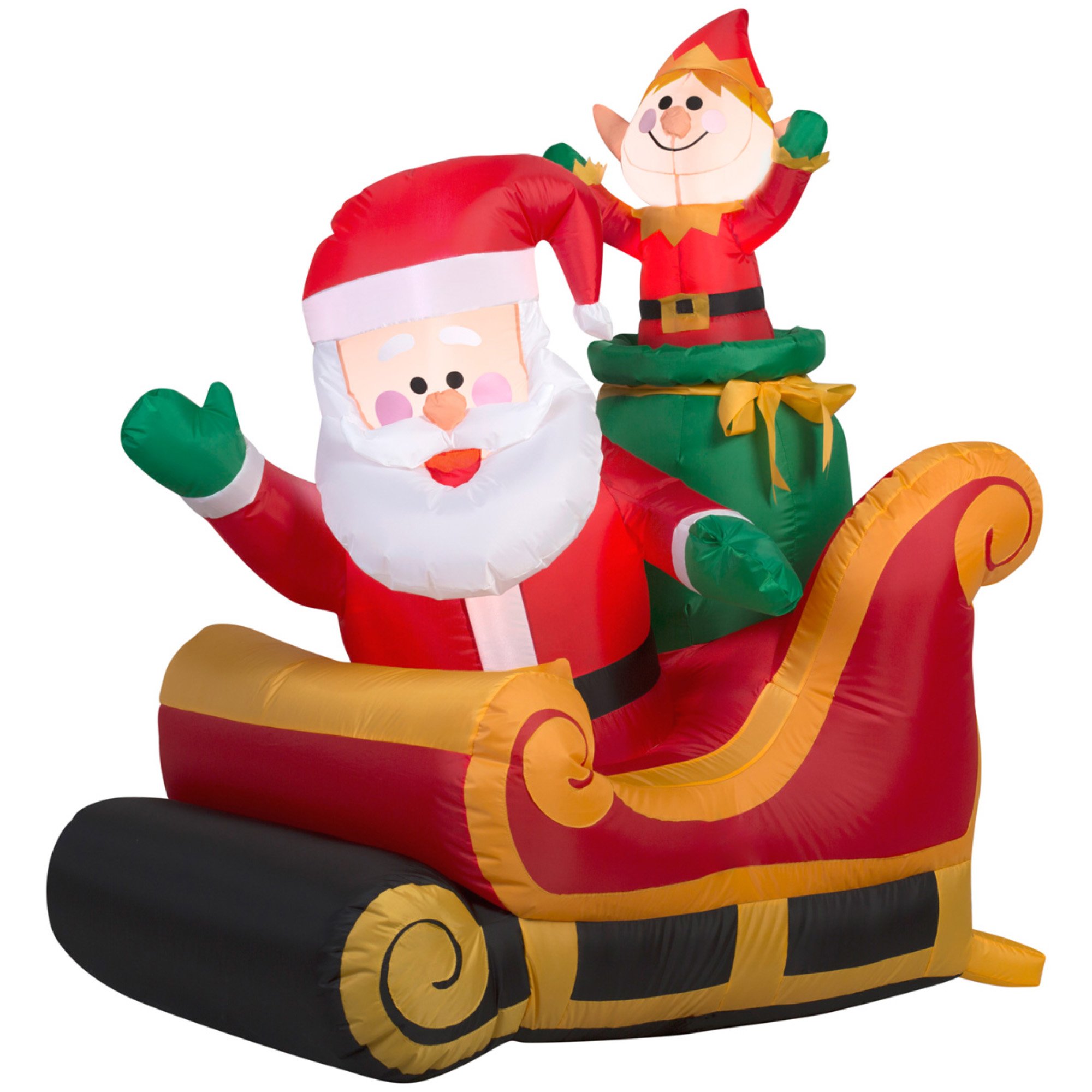 Foto 2 pulgar | Papá Noel Inflable Con Trineo Gemmy - Venta Internacional.