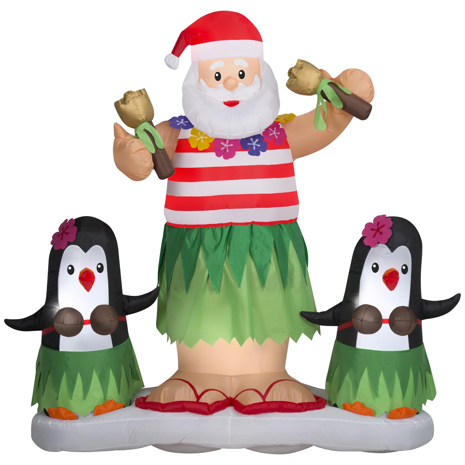 Gema Inflable De Navidad Con Diseño De Hula Santa Y Pingüinos, 1,7 M De Altura - Venta Internacional. $5,218