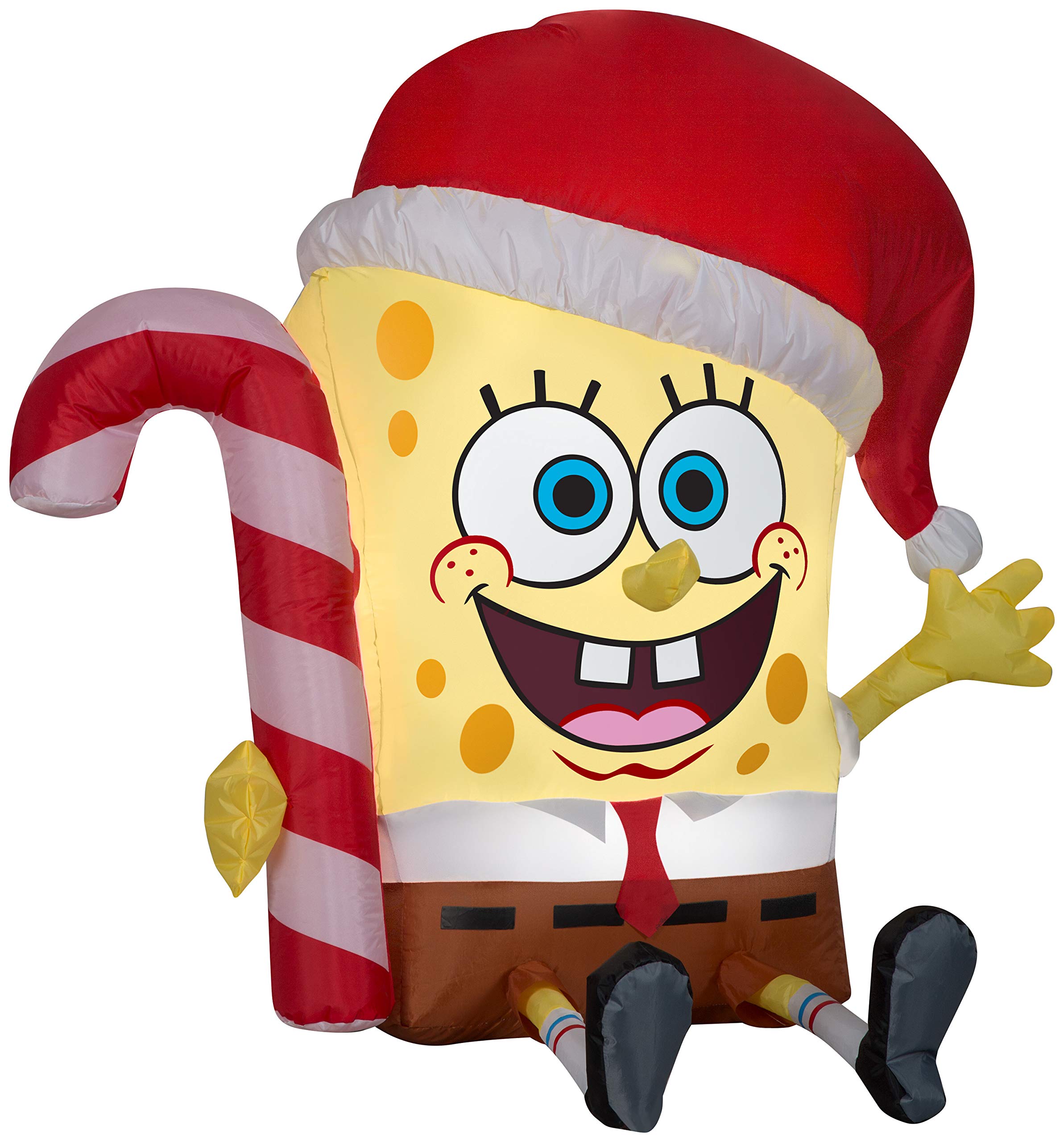 Foto 2 pulgar | Decoración Inflable De Navidad Con Forma De Gema Y Bob Esponja Con Bastón De Caramelo - Venta Internacional.