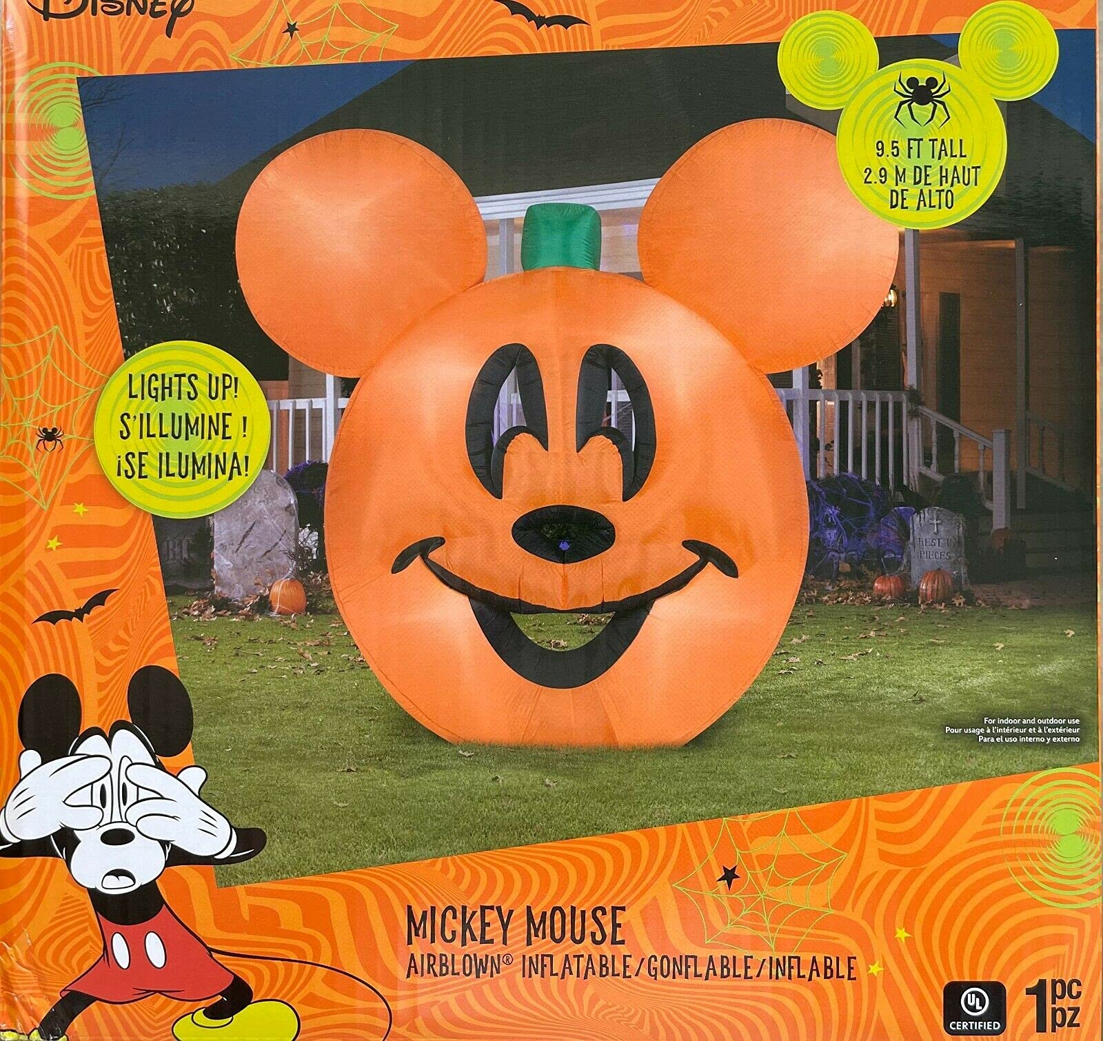 Foto 3 pulgar | Calabaza Inflable Con Diseño De Mickey Mouse De Disney Con Diseño De Gemmy Airblown, 3 M - Venta Internacional.