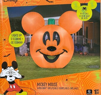 Foto 2 | Calabaza Inflable Con Diseño De Mickey Mouse De Disney Con Diseño De Gemmy Airblown, 3 M - Venta Internacional.