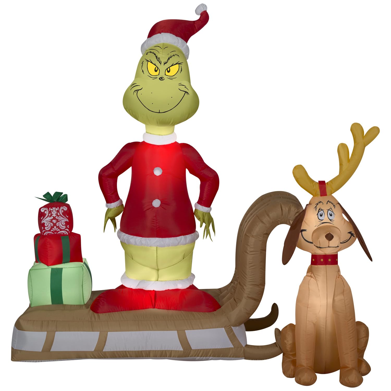 Foto 2 pulgar | Escena de Trineo Inflable de Navidad Gemmy Grinch y Max 180 cm - Venta Internacional