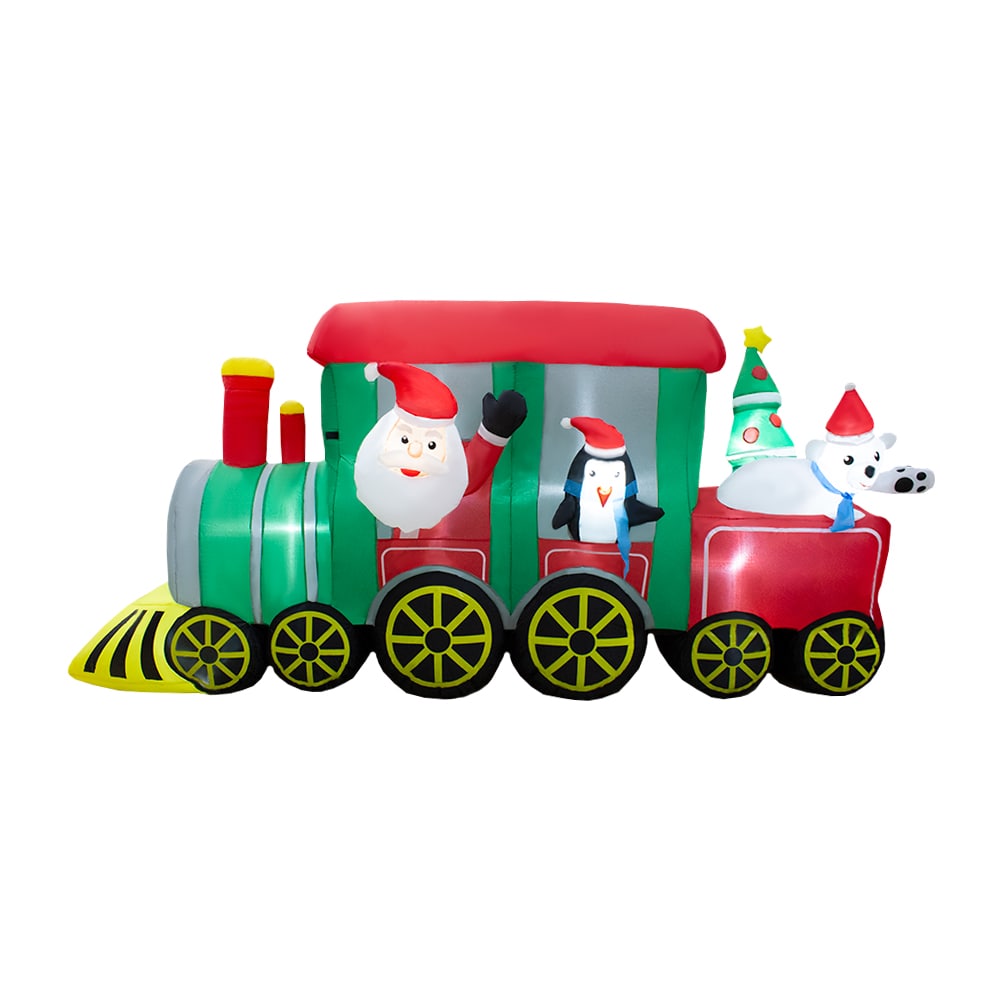 Inflable De Navidad Tren Navideño De Santa Claus 2.40 Metros Con Luz Led $2,519