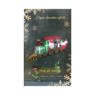 Foto 3 | Inflable De Navidad Tren Navideño De Santa Claus 2.40 Metros Con Luz Led