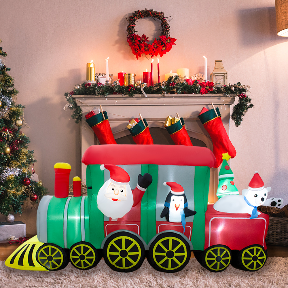 Foto 5 | Inflable De Navidad Tren Navideño De Santa Claus 2.40 Metros Con Luz Led