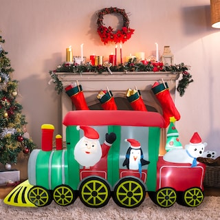 Foto 5 | Inflable De Navidad Tren Navideño De Santa Claus 2.40 Metros Con Luz Led