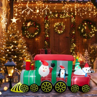 Foto 6 | Inflable De Navidad Tren Navideño De Santa Claus 2.40 Metros Con Luz Led