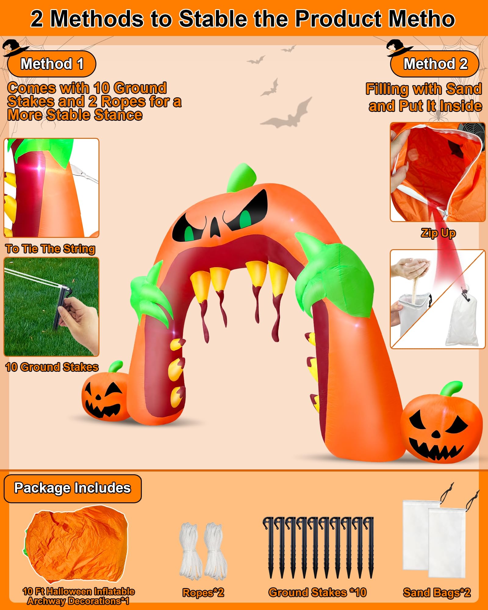 Foto 4 pulgar | Arco Inflable Turnmeon Para Halloween De 16 Pies X 3 M Con Luces Led - Venta Internacional.