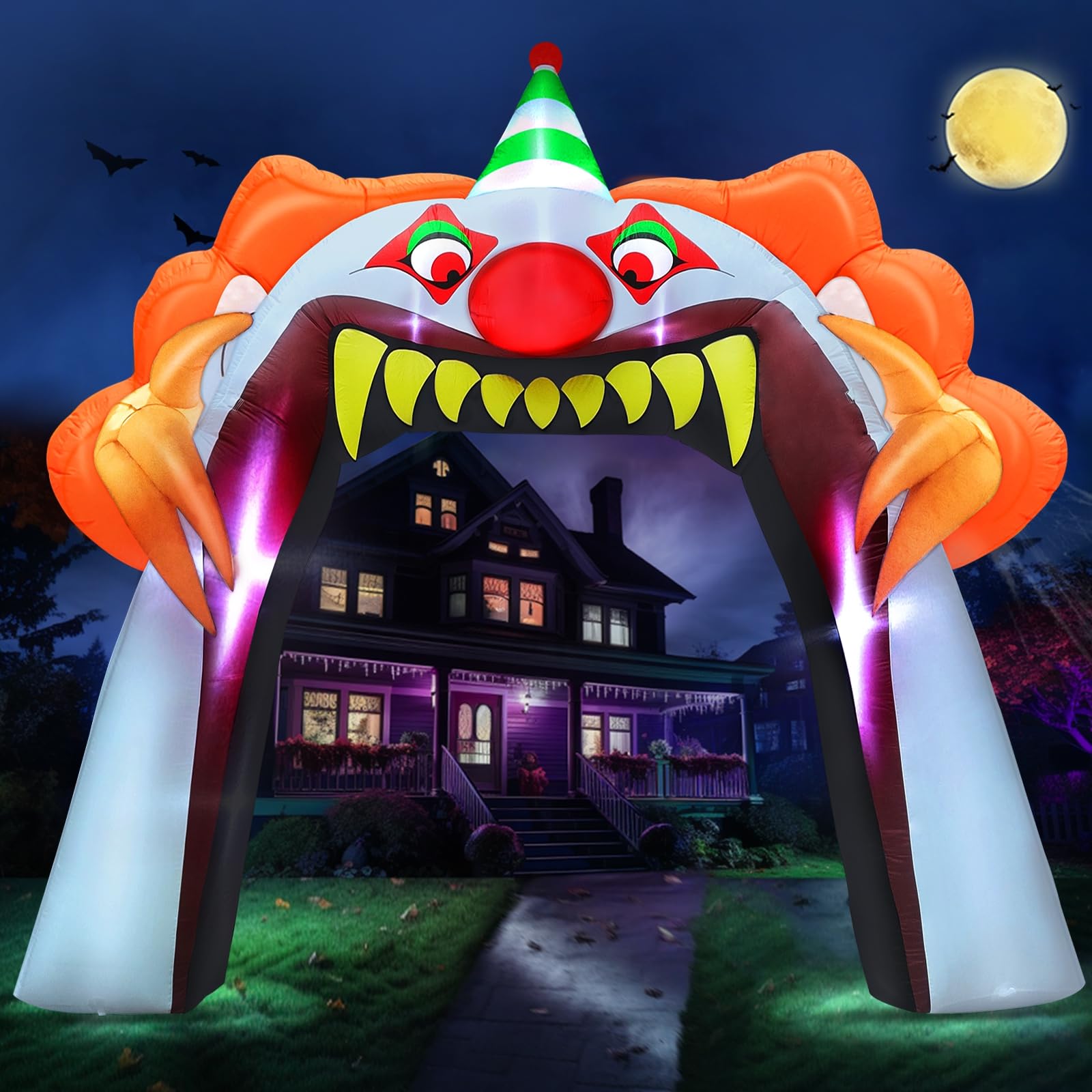 Foto 7 pulgar | Arco Inflable De Payaso Turnmeon Para Halloween, 3 X 3 M, Con Led - Venta Internacional.