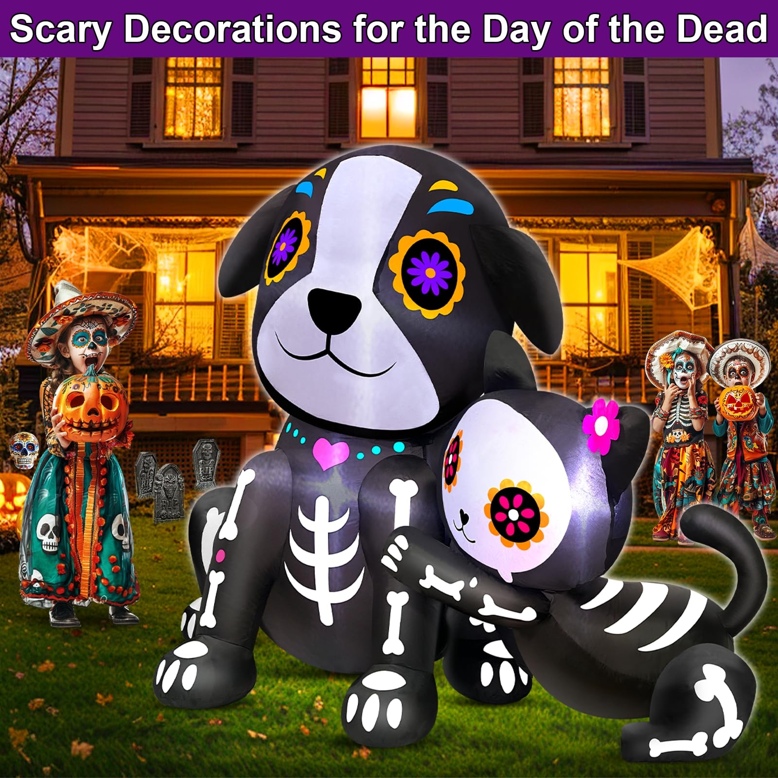Foto 6 pulgar | Decoración Hinchable Turnmeon Para El Día De Los Muertos, 1,5 M, Color Negro, Para Gatos Y Perros - Venta Internaciona