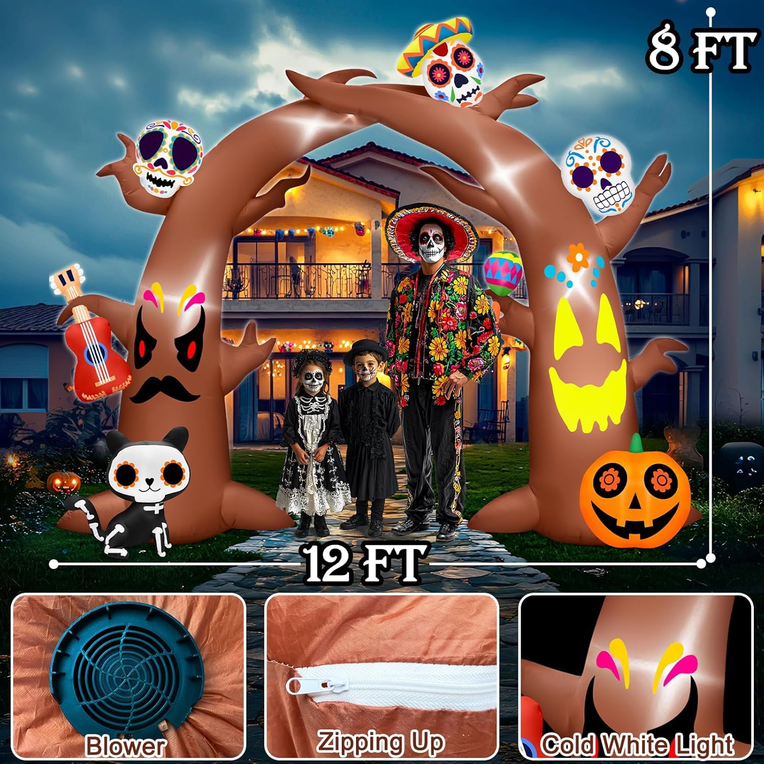Foto 3 pulgar | Arco Inflable Turnmeon Giant Day Of The Dead De 3,7 M X 2,4 M - Venta Internacional.