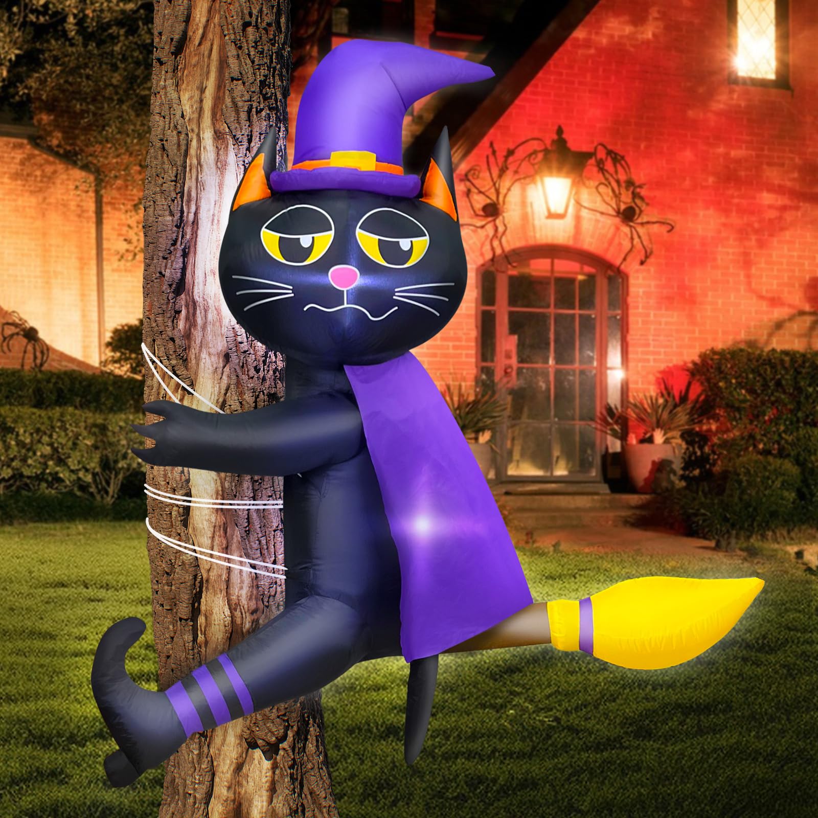 Foto 2 pulgar | Decoración Inflable De Halloween Turnmeon Con Forma De Gato Y Bruja Negra De 1,2 M De Altura - Venta Internacional.