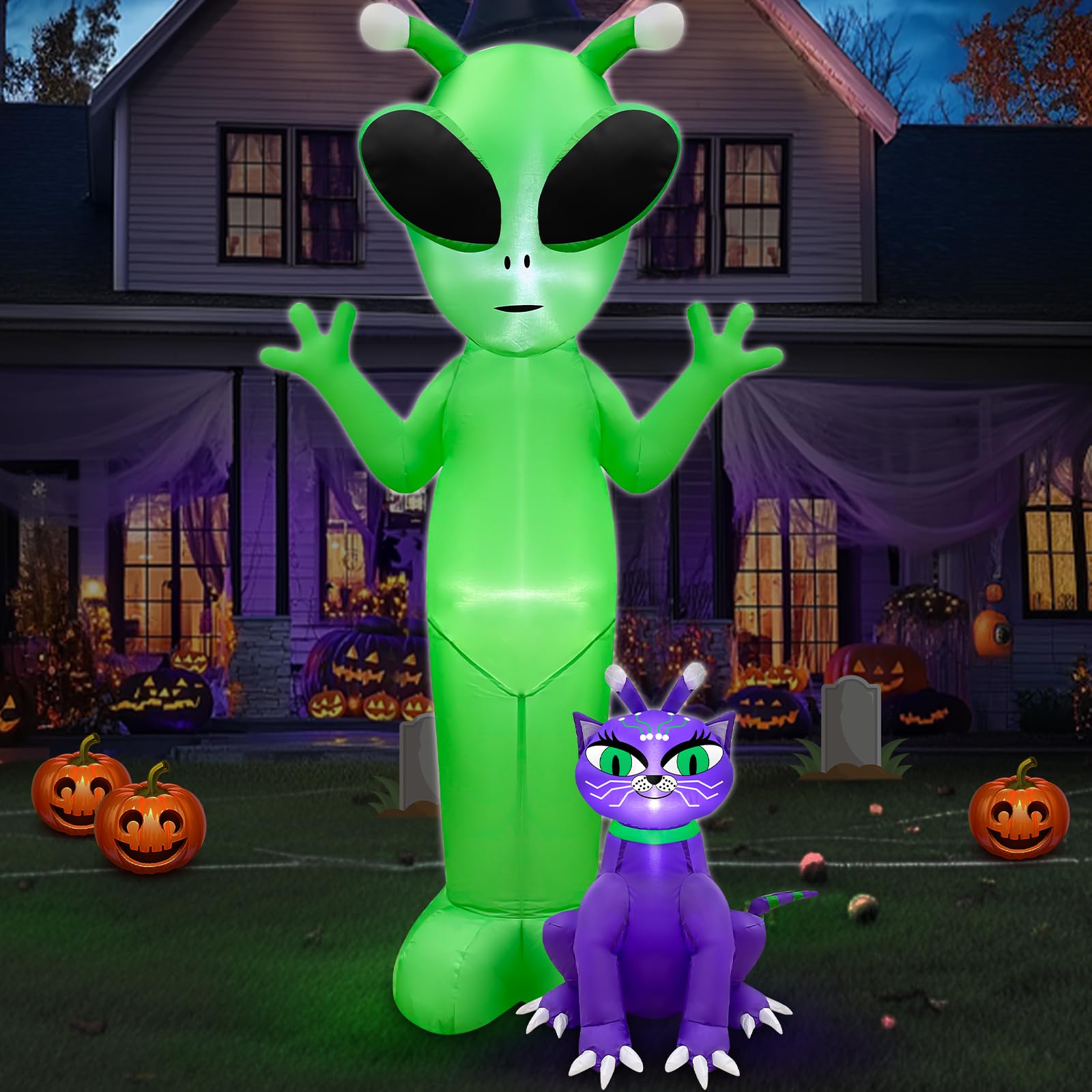 Foto 2 pulgar | Decoración Inflable De Halloween Turnmeon Alien & Alien Cat De 6 Pies - Venta Internacional.