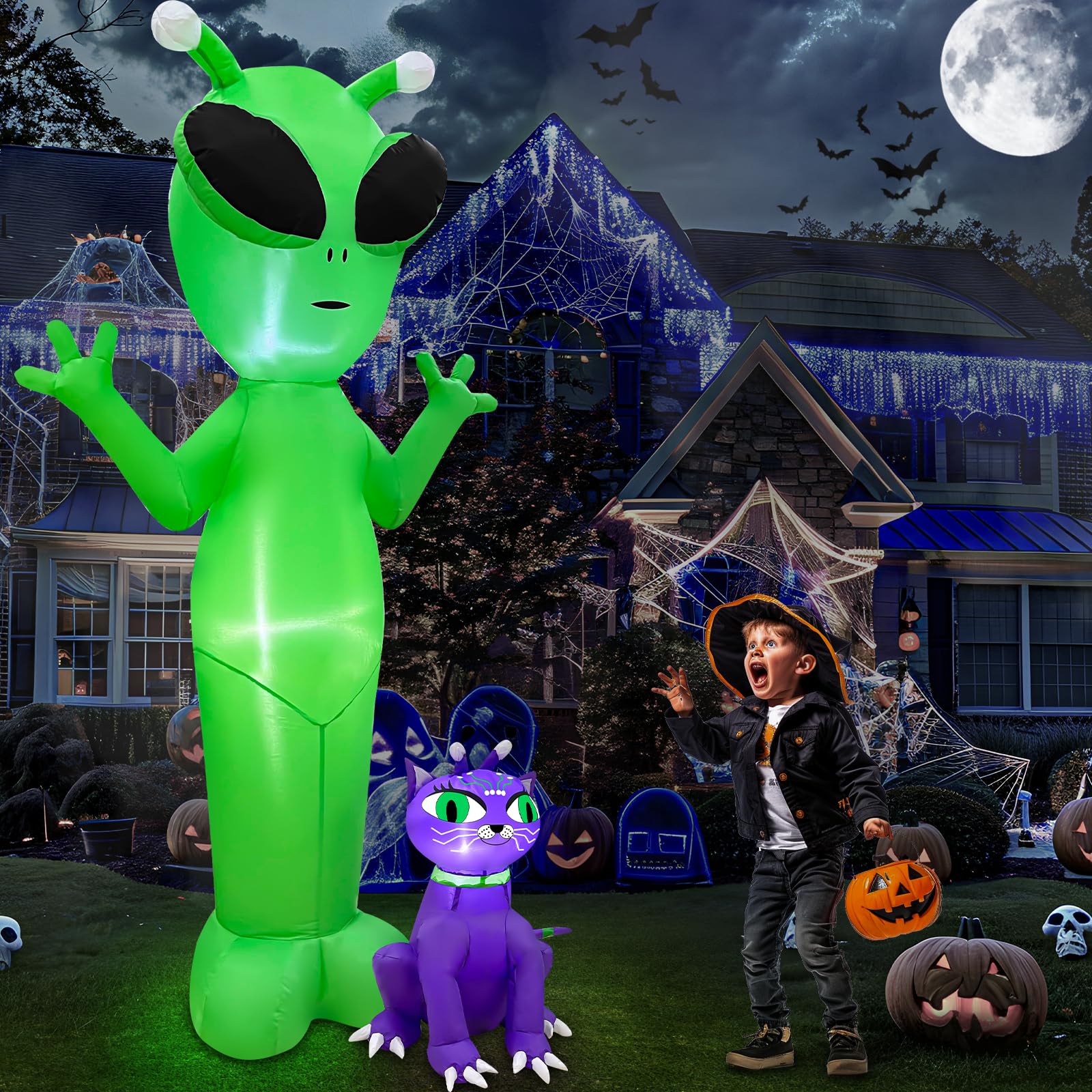 Foto 5 pulgar | Decoración Inflable De Halloween Turnmeon Alien & Alien Cat De 6 Pies - Venta Internacional.