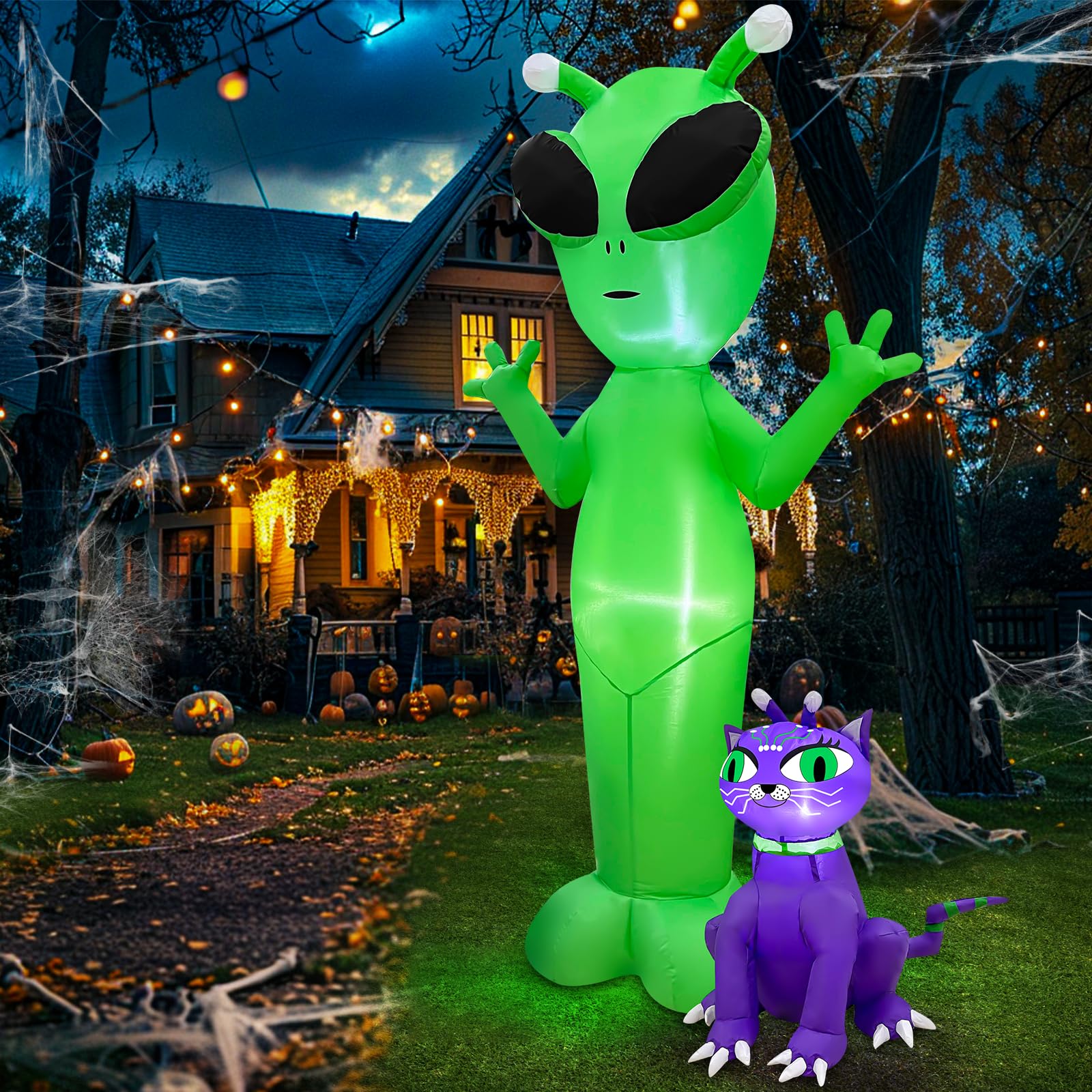 Foto 7 pulgar | Decoración Inflable De Halloween Turnmeon Alien & Alien Cat De 6 Pies - Venta Internacional.