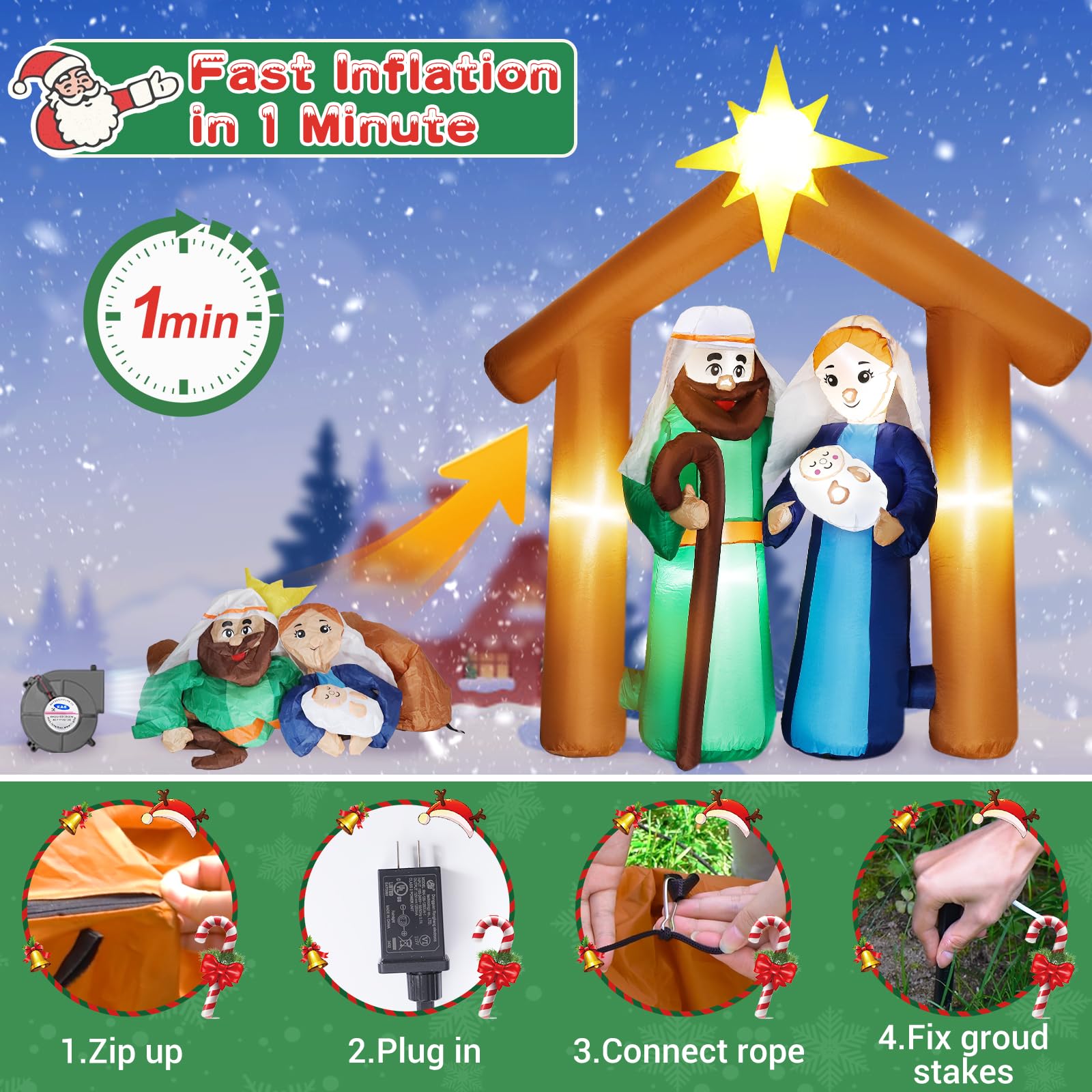 Foto 2 | Inflable Navideño Marchpower 6 Pies - Venta Internacional