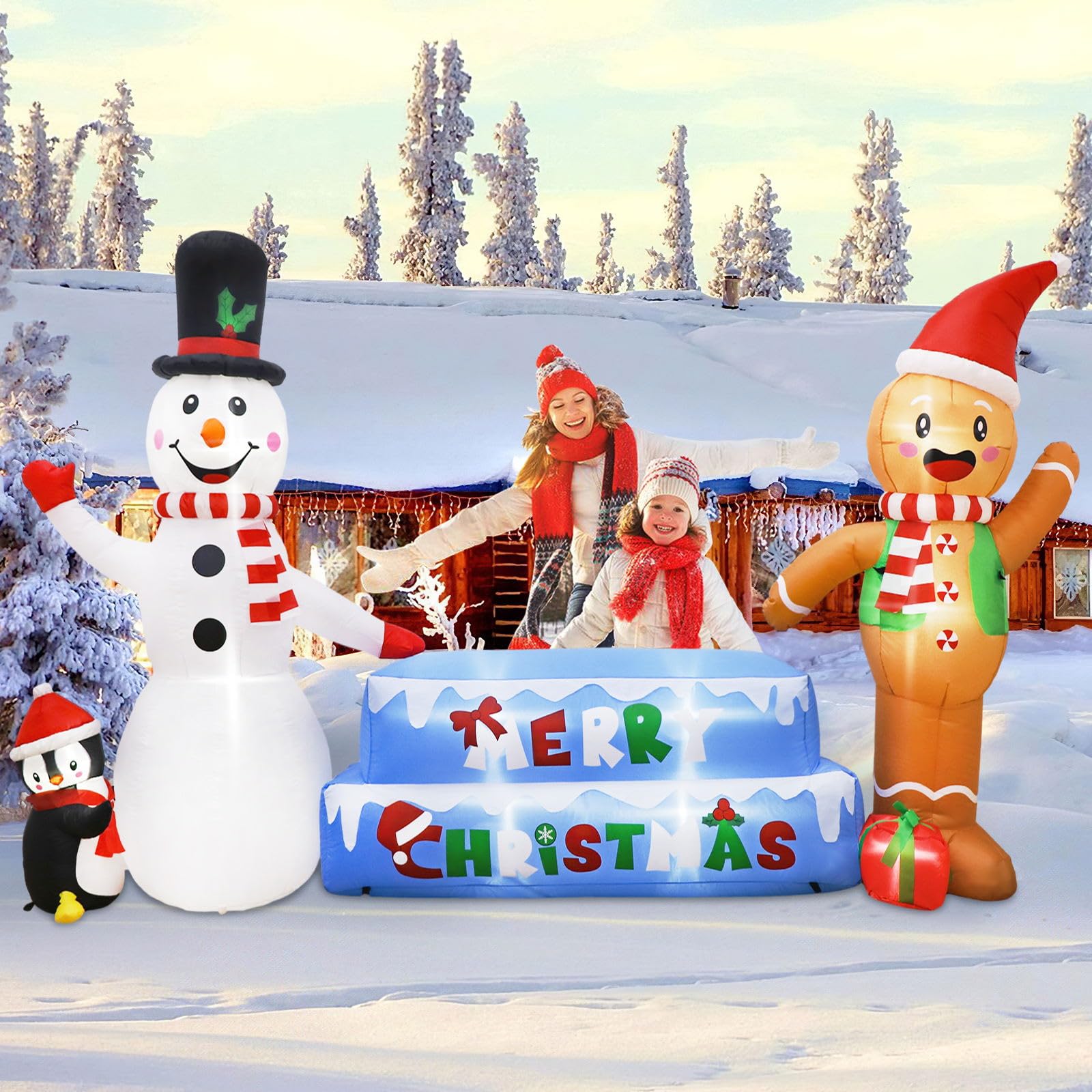 Foto 2 | Muñeco De Nieve Inflable Navideño De 3 M Con Luces Led - Venta Internacional.