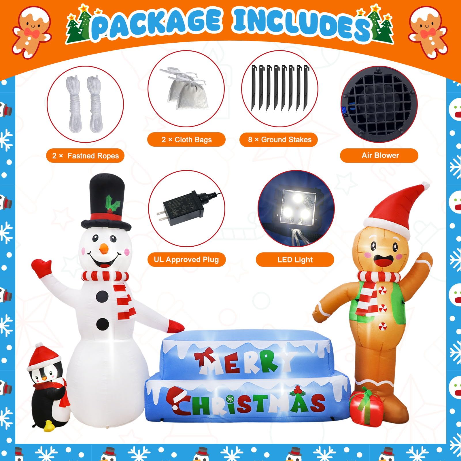 Foto 7 pulgar | Muñeco De Nieve Inflable Navideño De 3 M Con Luces Led - Venta Internacional.