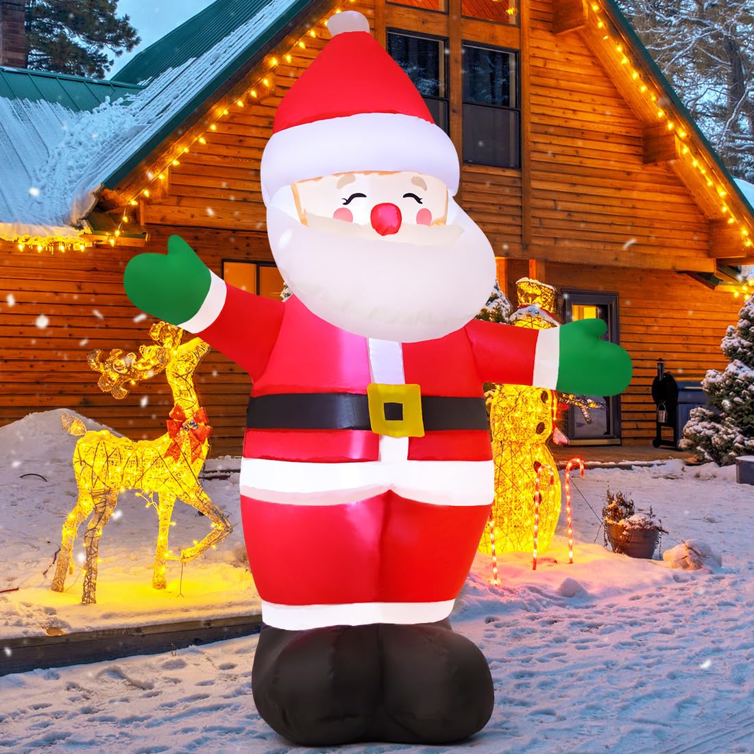 Foto 4 | Papá Noel Inflable Goosh De Navidad De 1,5 M Con Led Para Exteriores - Venta Internacional.