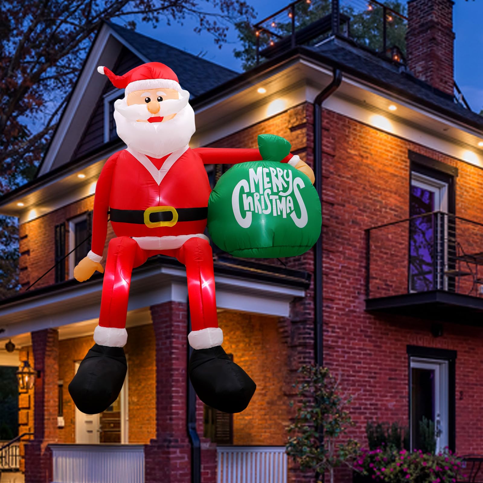Papá Noel Inflable Navideño Para Escalar, 2,4 M, Con Luces Led - Venta Internacional. $1,263