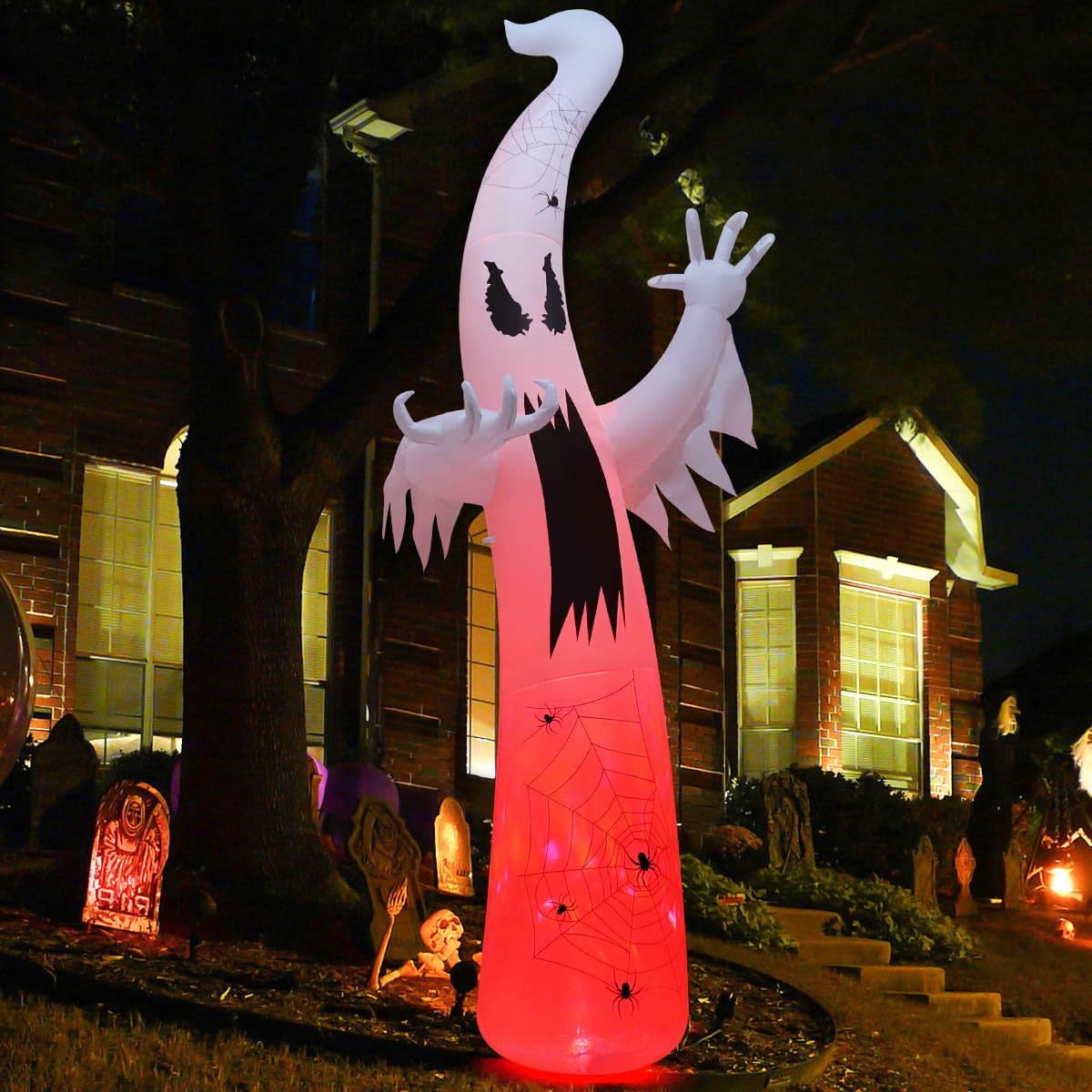 Foto 2 | Ghost Goosh Inflable Para Halloween De 12 Pies Con Lámpara De Llama Y Led - Venta Internacional.