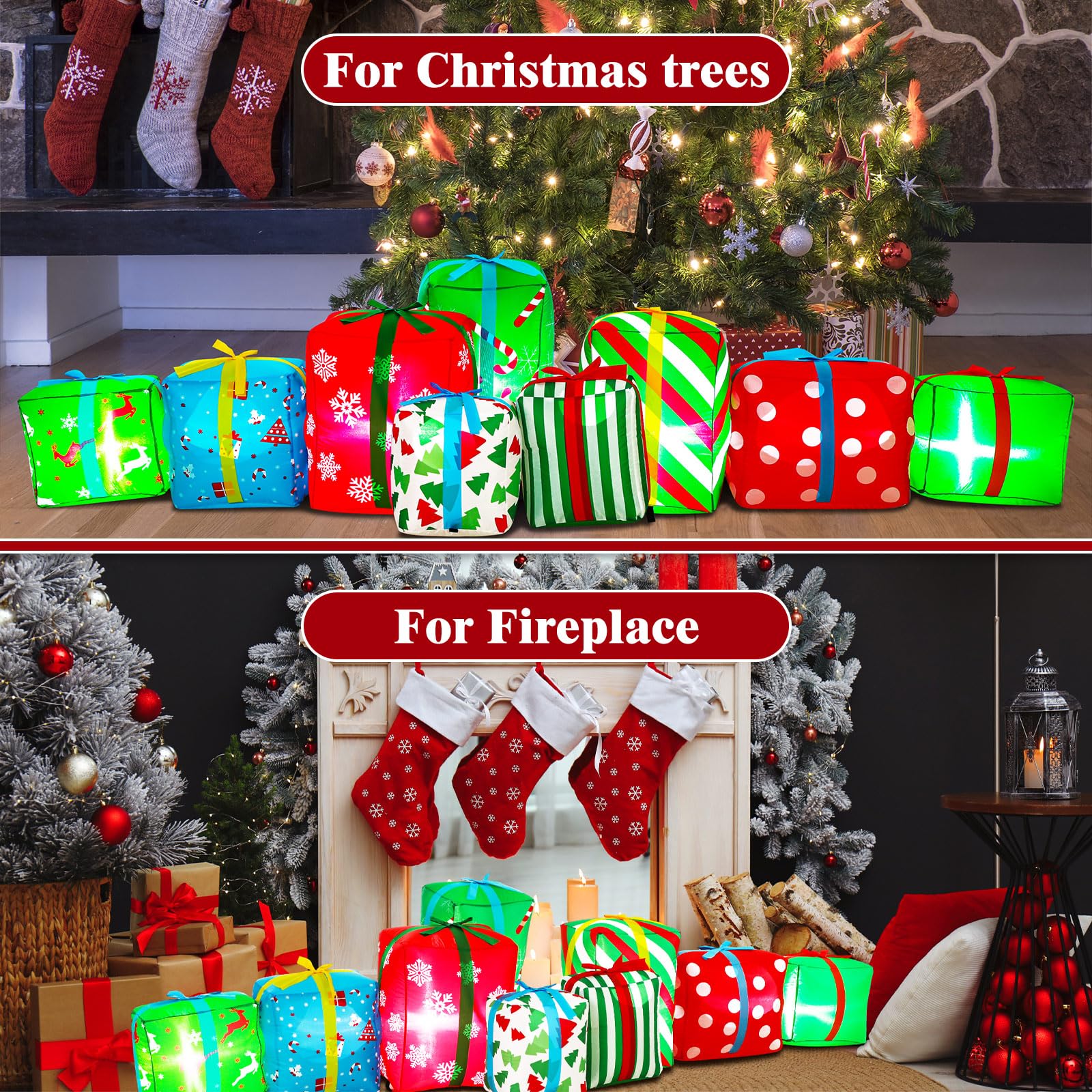 Foto 6 pulgar | Cajas De Regalo Inflables De Navidad Sosation De 9 Pies Con 9 Luces Led - Venta Internacional.