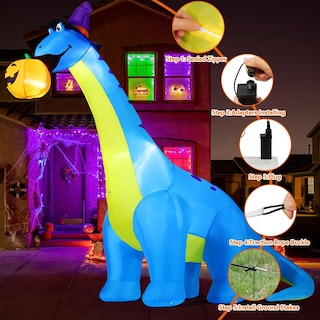 Foto 5 | Decoración Inflable de Halloween Comin Dinosaurio 10 Pies De Altura - Venta Internacional