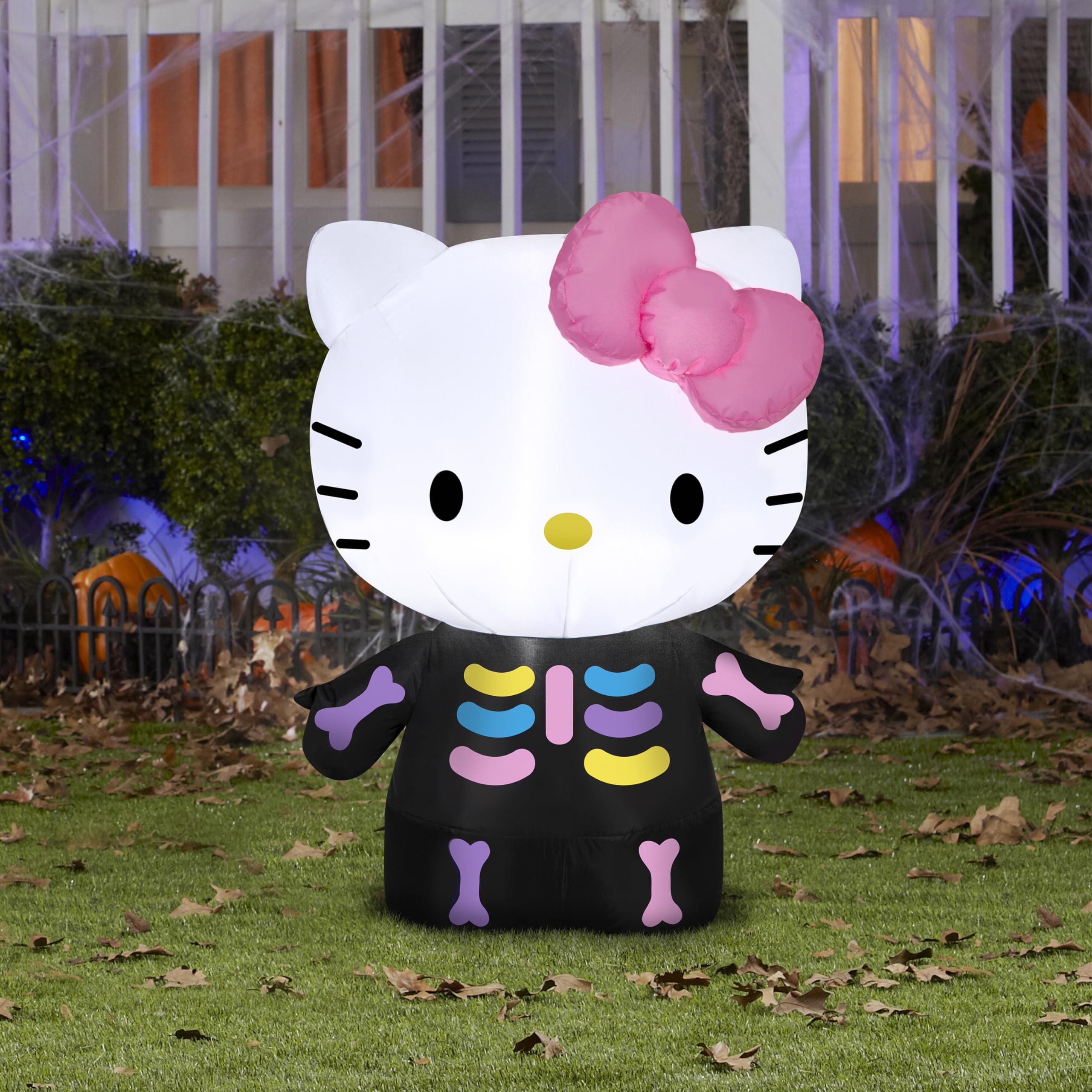 Foto 2 | Decoración Inflable Con Forma De Esqueleto De Hello Kitty Con Diseño De Gemmy Airblown - Venta Internacional.