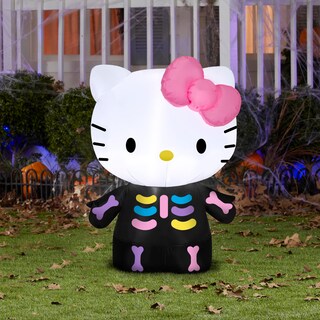 Foto 2 | Decoración Inflable Con Forma De Esqueleto De Hello Kitty Con Diseño De Gemmy Airblown - Venta Internacional.