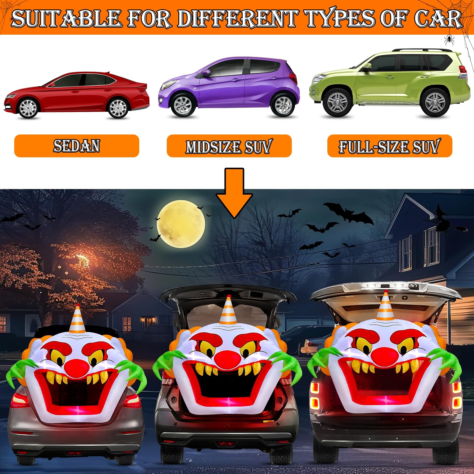 Foto 6 pulgar | Baúl Inflable Para Halloween O Decoración De Coche De 4 Pies - Venta Internacional.