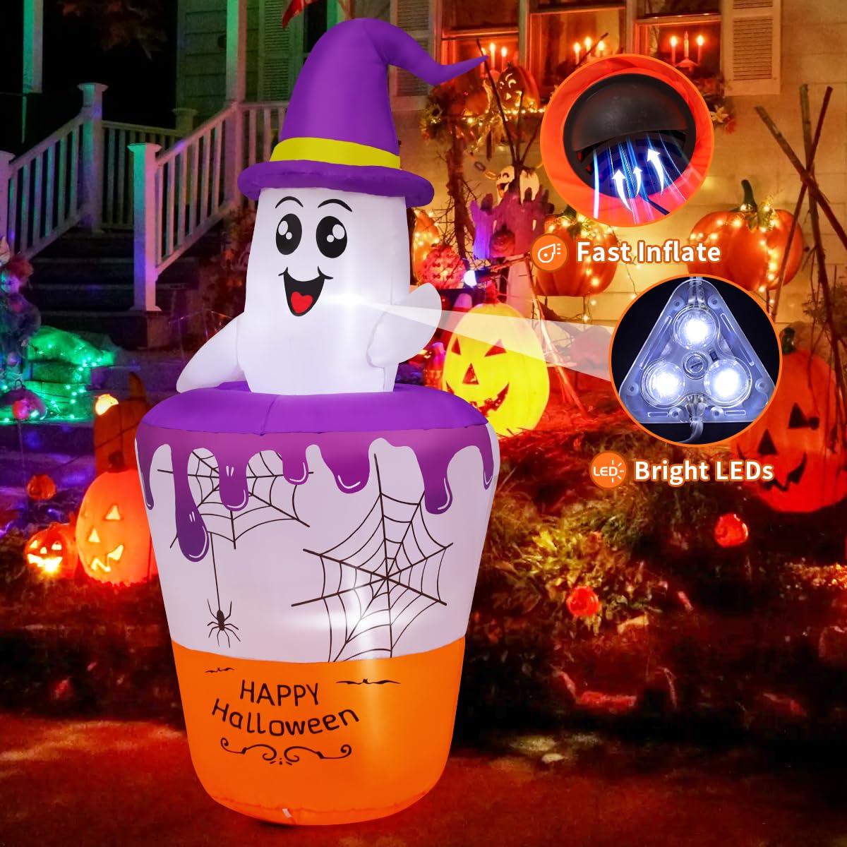 Foto 4 pulgar | Inflable Decorativo Goosh de Fantasma para Halloween-Venta Internacional