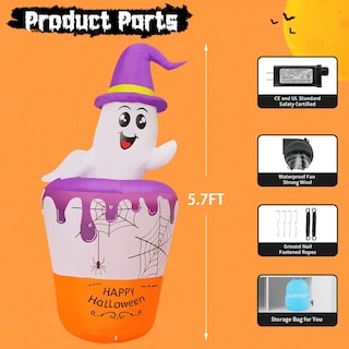 Foto 6 | Inflable Decorativo Goosh de Fantasma para Halloween-Venta Internacional