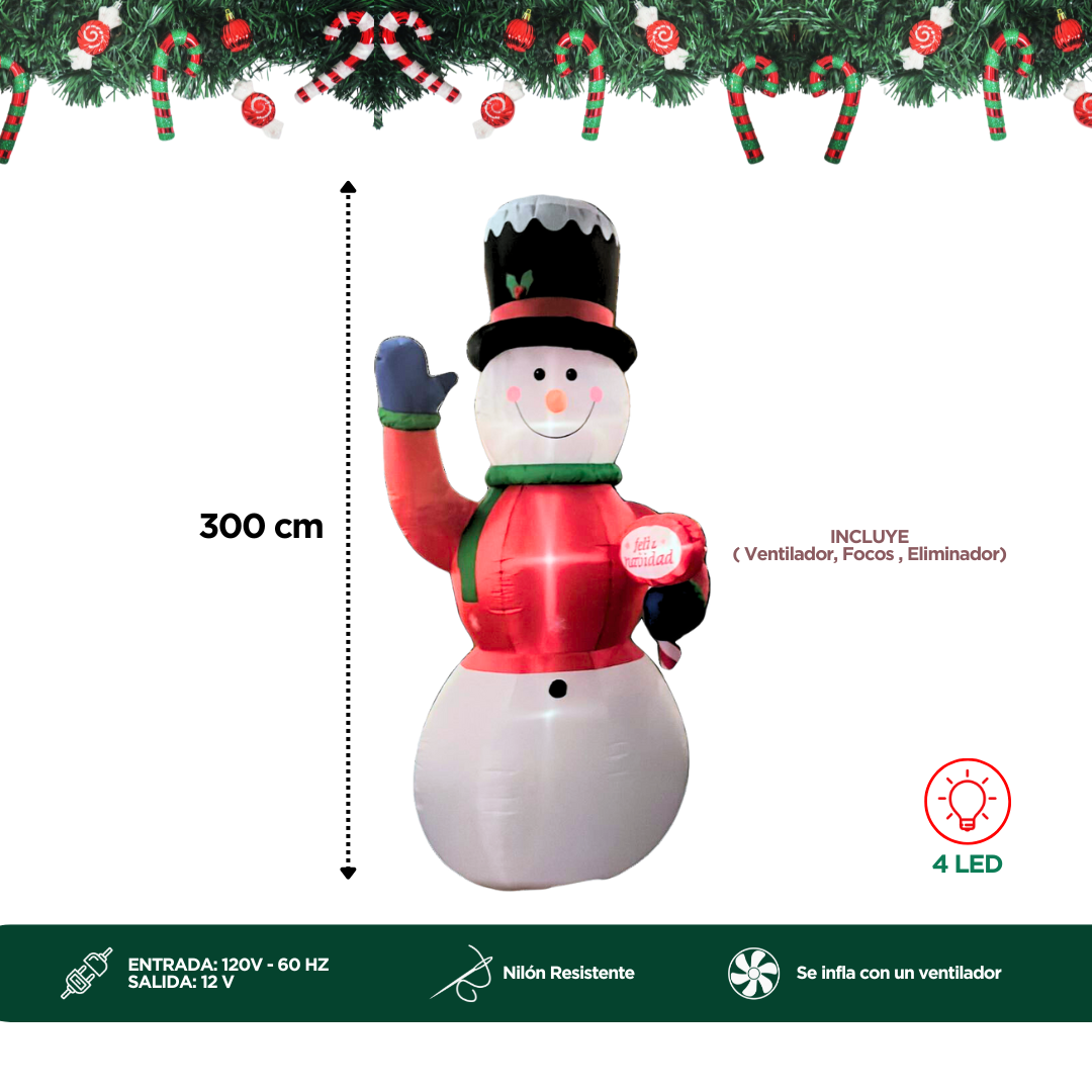 Foto 3 pulgar | Inflables Navideños Figura Muñeco De Nieve Gigante
