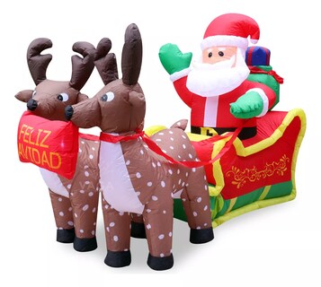 Foto 1 | Inflable Navideño Figura Trineo de Santa