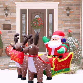Foto 3 | Inflable Navideño Figura Trineo de Santa
