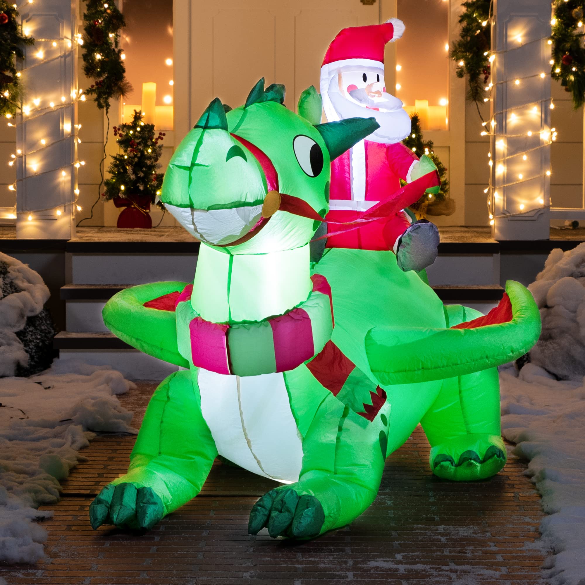 Foto 5 pulgar | Dragón Navideño Inflable Joiedomi 6 Pies Con Led Para Exteriores - Venta Internacional