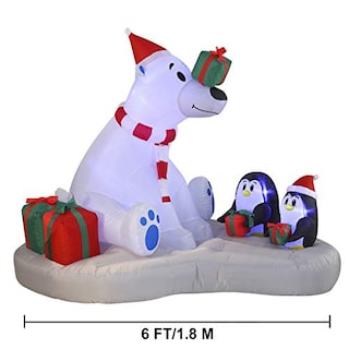 Foto 6 | Oso Polar Inflable Joiedomi De 6 Pies Con Decoración Navideña Led - Venta Internacional