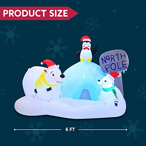 Foto 6 pulgar | Inflable Navideño Polo Norte 1.8 M Con Led Joiedomi De 6 Pies - Venta Internacional