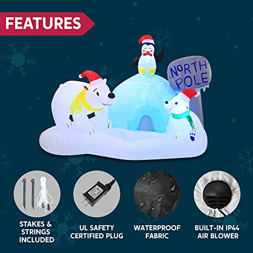 Foto 7 pulgar | Inflable Navideño Polo Norte 1.8 M Con Led Joiedomi De 6 Pies - Venta Internacional