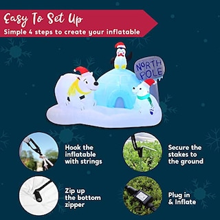 Foto 7 | Inflable Navideño Polo Norte 1.8 M Con Led Joiedomi De 6 Pies - Venta Internacional